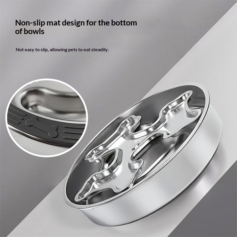 Stainless Steel Rotating Pet Bowl To Prevent Choking - Image 6