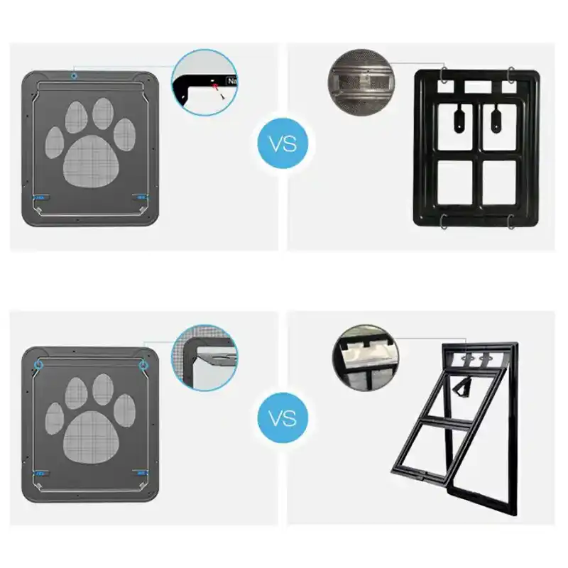4-Way Lockable Pet Door for Large Dogs and Cats – Screen & Window Mount with Secure Access Flap