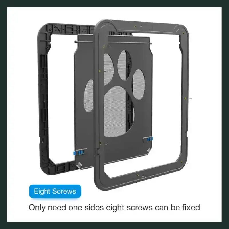 4-Way Lockable Pet Door for Large Dogs and Cats – Screen & Window Mount with Secure Access Flap