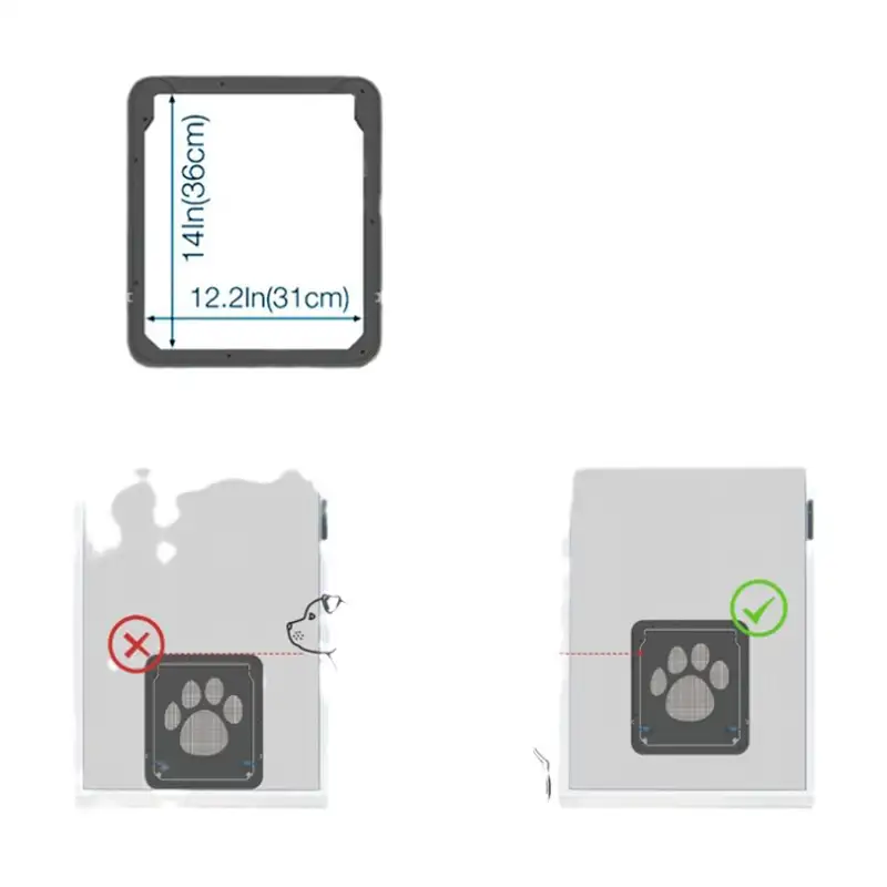 4-Way Lockable Pet Door for Large Dogs and Cats – Screen & Window Mount with Secure Access Flap