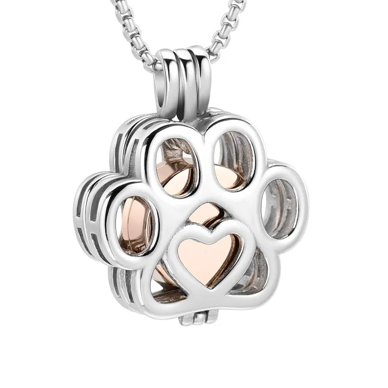Stainless Steel Hollow Urn Pendant Memorial Necklace - Image 2