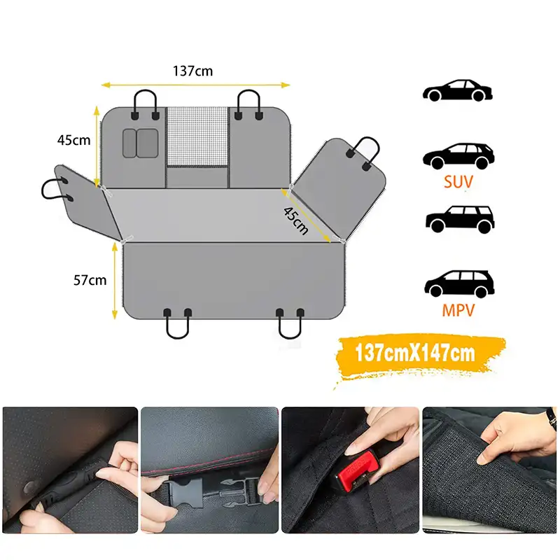 Cross-border car cushions for pets car seat back thickened dog anti-bite stain-resistant cushion car pet mat in stock