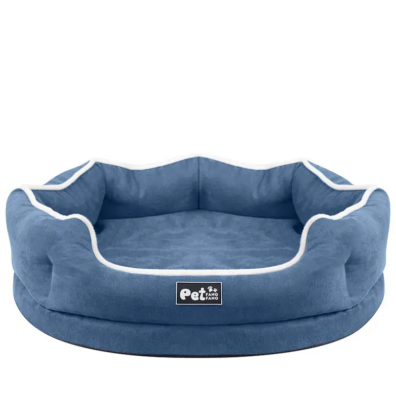 Memory Foam Dog Bed & Cat Sofa | Washable Orthopedic Pet Cushion - Blue