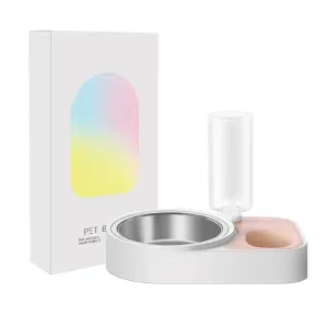 pet stainless steel automatic drinking water feeding integrated tableware