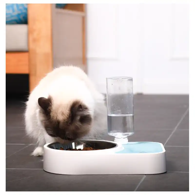 pet stainless steel automatic drinking water feeding integrated tableware