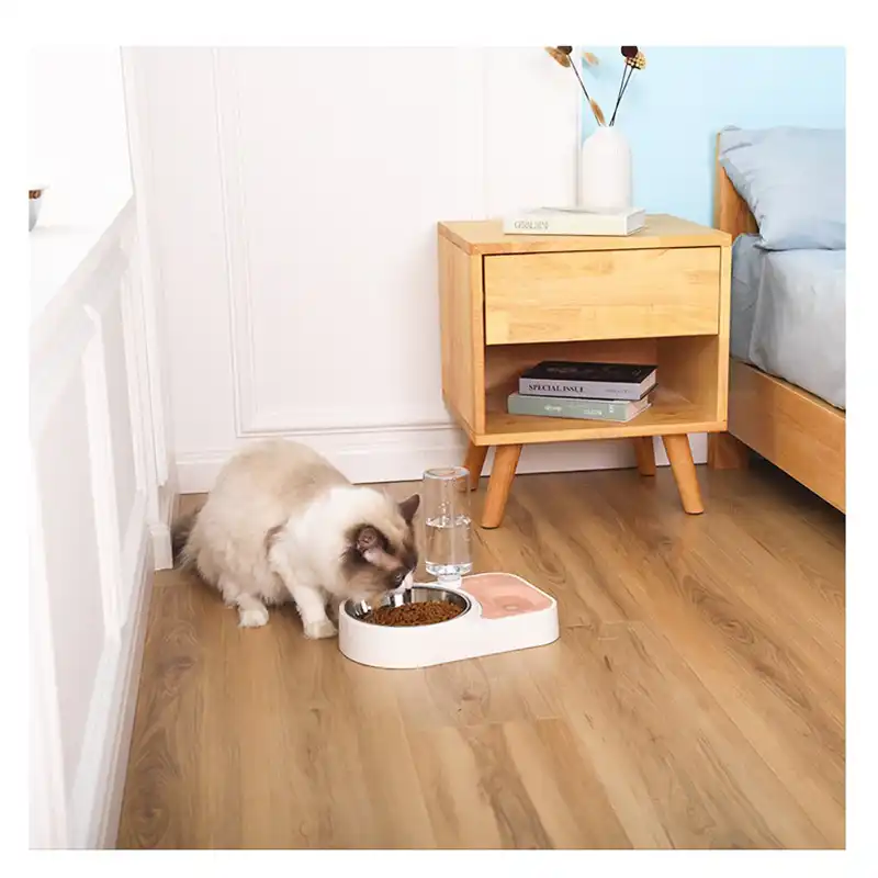 pet stainless steel automatic drinking water feeding integrated tableware