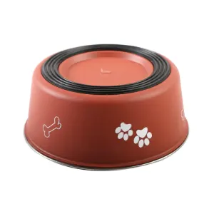Pet Stainless Steel Food Bowl - red