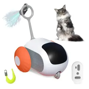 smart cat 2 modes automatic remote controlled toy - main photo showing the toy orange model