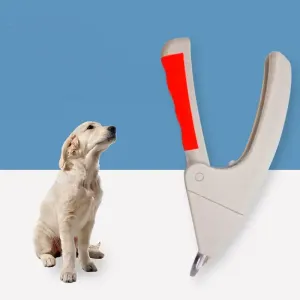 Stainless steel pet nail clippers with non handle - white red model