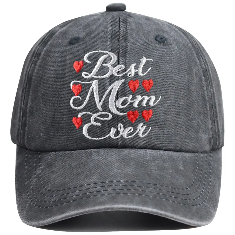 best mom ever hat for women - denim adjustable baseball cap