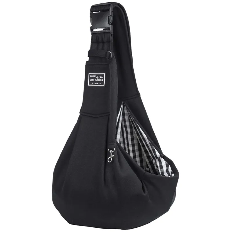 confortable single shoulder dog and cat bag - black