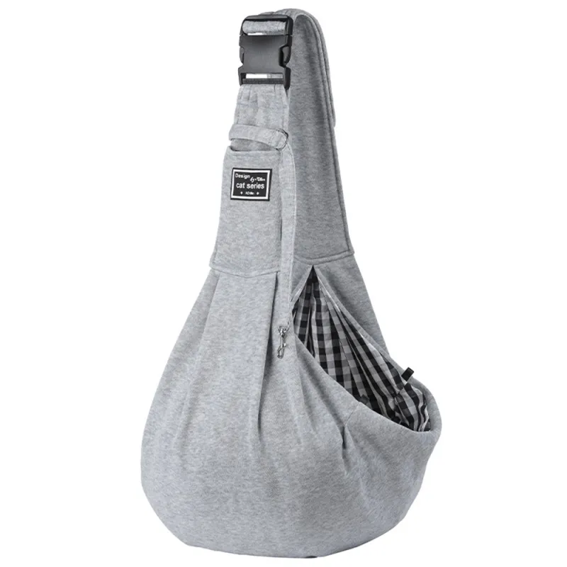 confortable single shoulder dog and cat bag - grey