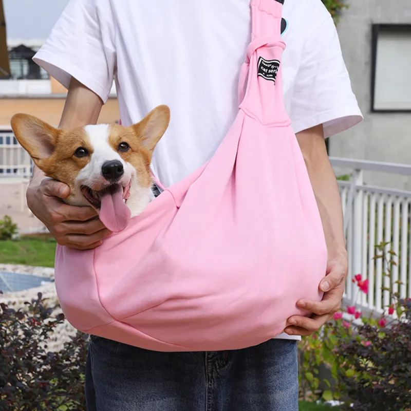 confortable single shoulder dog and cat bag - pink