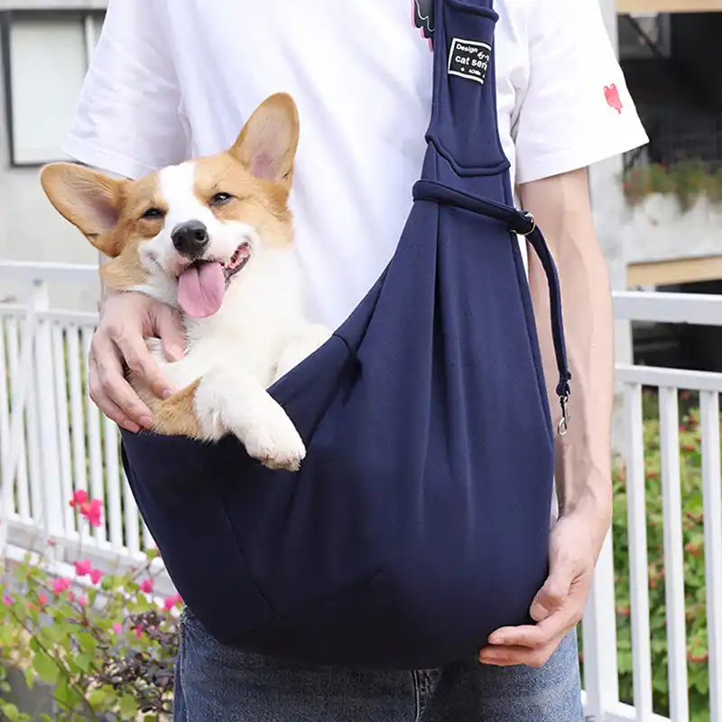 confortable single shoulder dog and cat bag - blue