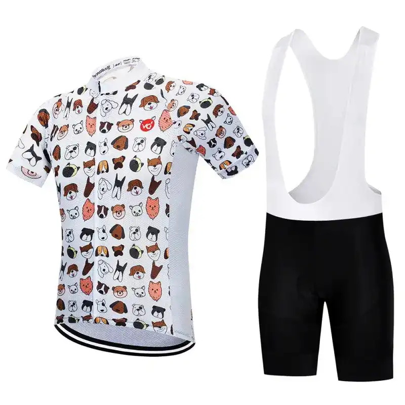 cycling set dogs black strap white strap