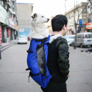 dog carrier backpack for travel - blue