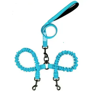 double dog leash - sky blue