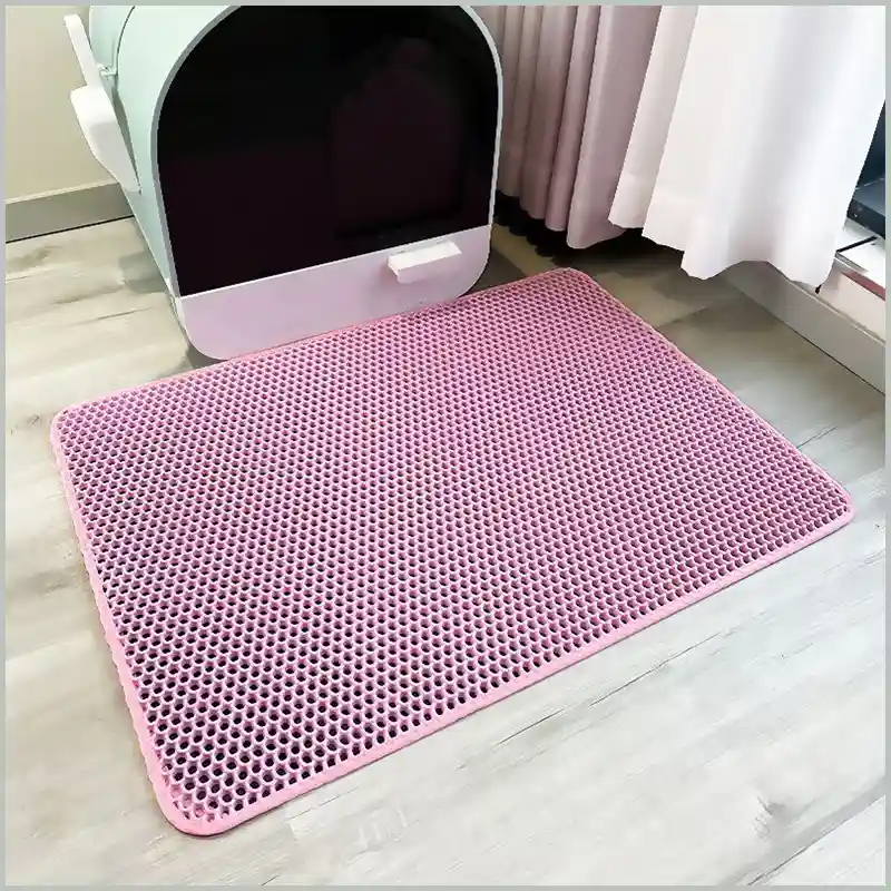 double layer EVA pet cat litter pad sand basin - pink