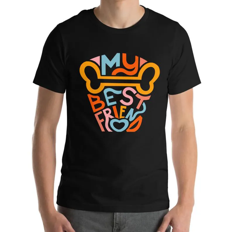 unisex my best friend t-shirt - black