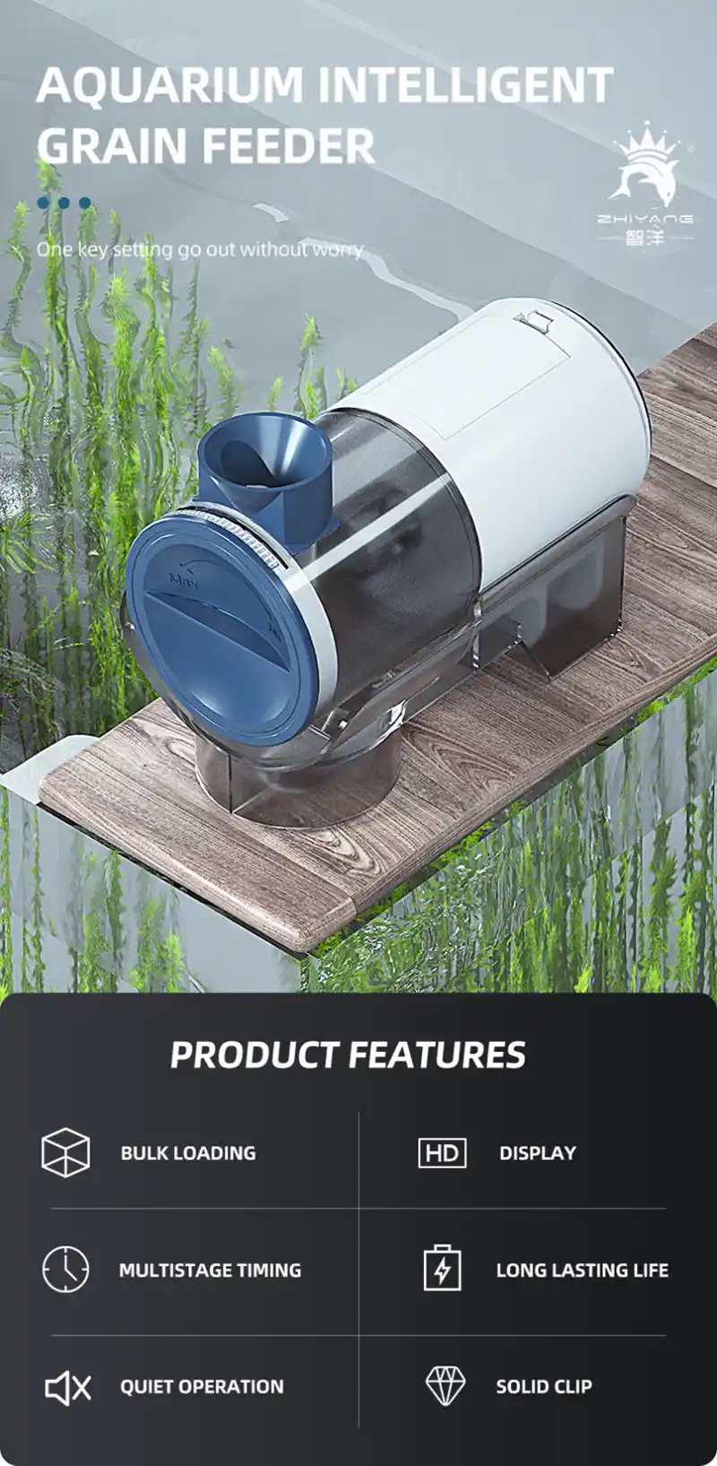 Zhiyang-Programmable pellet feeder for aquariums with LCD Screen