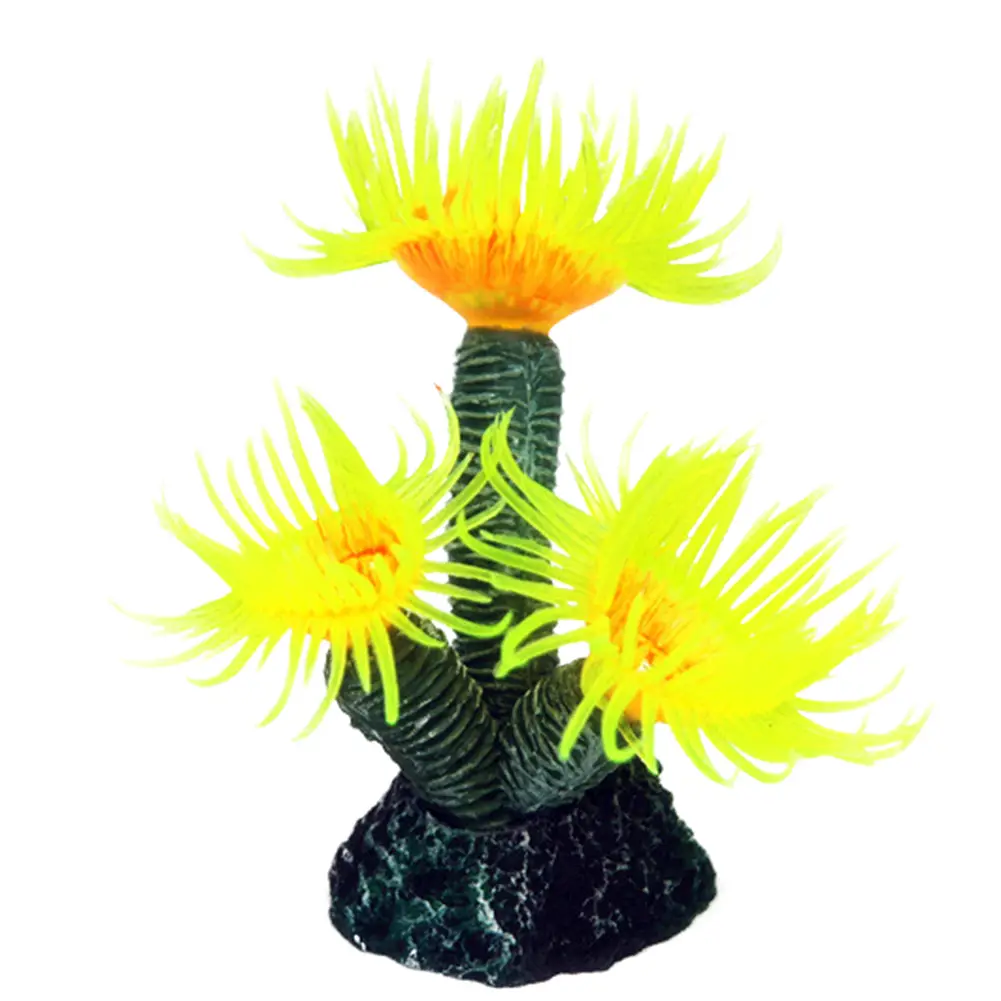 Simulation of coral aquarium - yellow - jaune