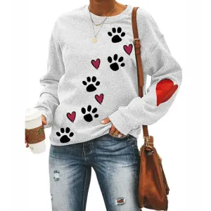dog paw print sweatshirt - white