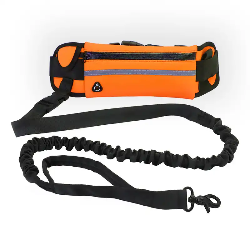 Adjustable Bungee Running Belt for Large Dogs - orange