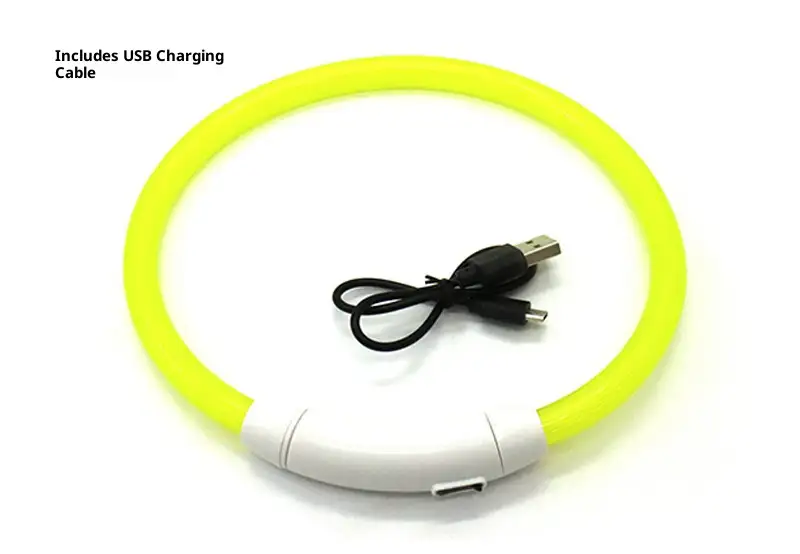 Rechargeable LED Dog Collar – USB Light-Up Collar for Night Walks